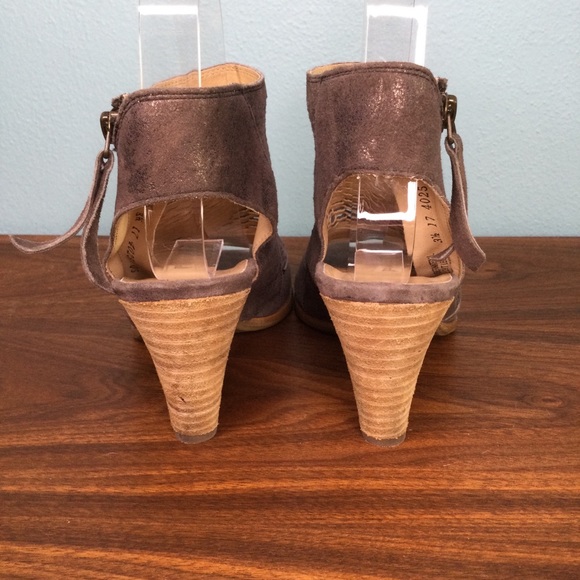 Paul Green Women's Willow Peep Toe High Heel Booties Gold Sandals Shoes - Picture 4 of 8